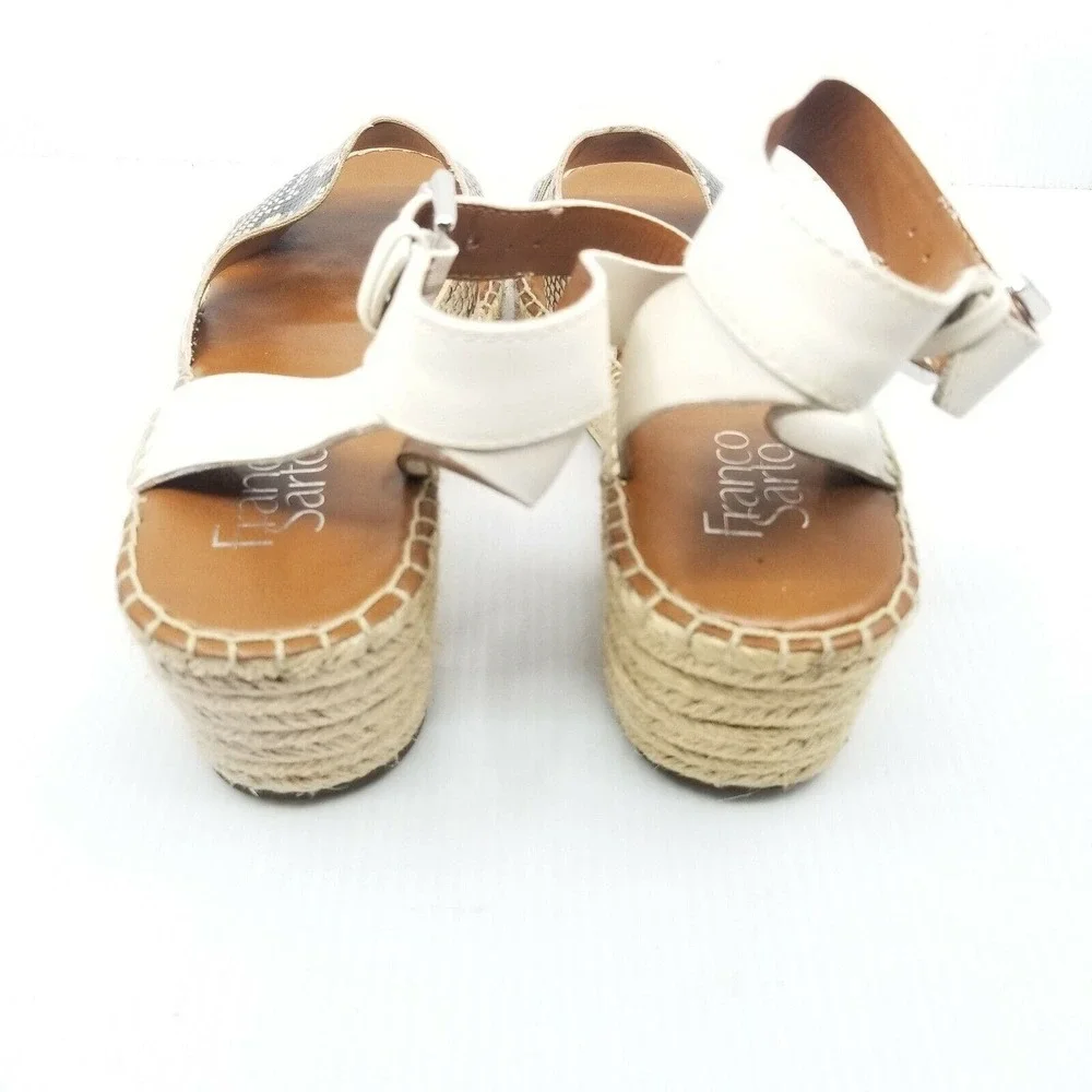 Franco Sarto Pellia 2 Espadrille Snake Print‎ Wedge Sandal NWOT Size 9.5